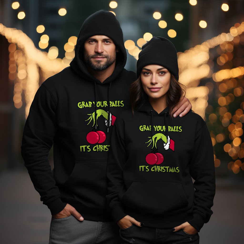 Damen Hoodie "Grab youre Balls it's Christmas" - Grafikmagie