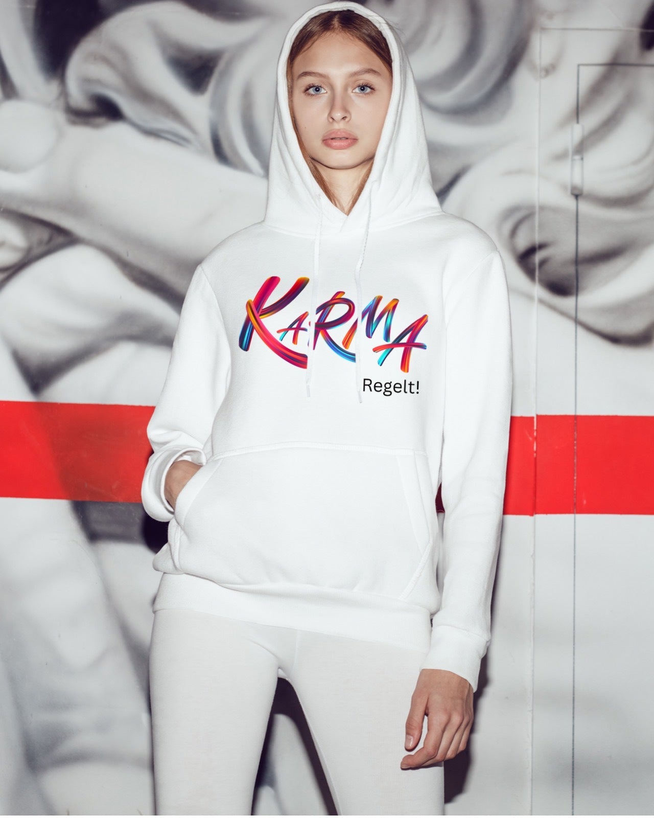 Damen Hoodie "Karma regelt" - Grafikmagie