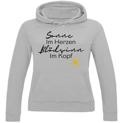Damen Hoodie "Sonne im Herzen Blödsinn im Kopf " - Grafikmagie