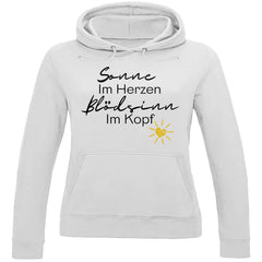 Damen Hoodie "Sonne im Herzen Blödsinn im Kopf " - Grafikmagie