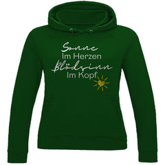 Damen Hoodie "Sonne im Herzen Blödsinn im Kopf " - Grafikmagie