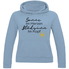 Damen Hoodie "Sonne im Herzen Blödsinn im Kopf " - Grafikmagie