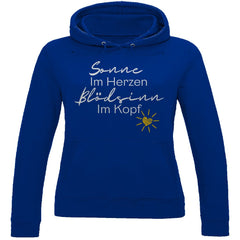 Damen Hoodie "Sonne im Herzen Blödsinn im Kopf " - Grafikmagie