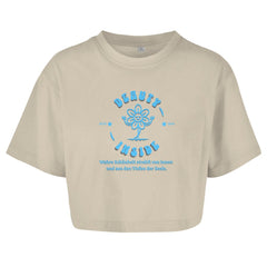Damen Oversize Crop Top "Beauty inside" - Grafikmagie