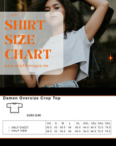 Damen Oversize Crop Top "Bla Bla Bla" - Grafikmagie