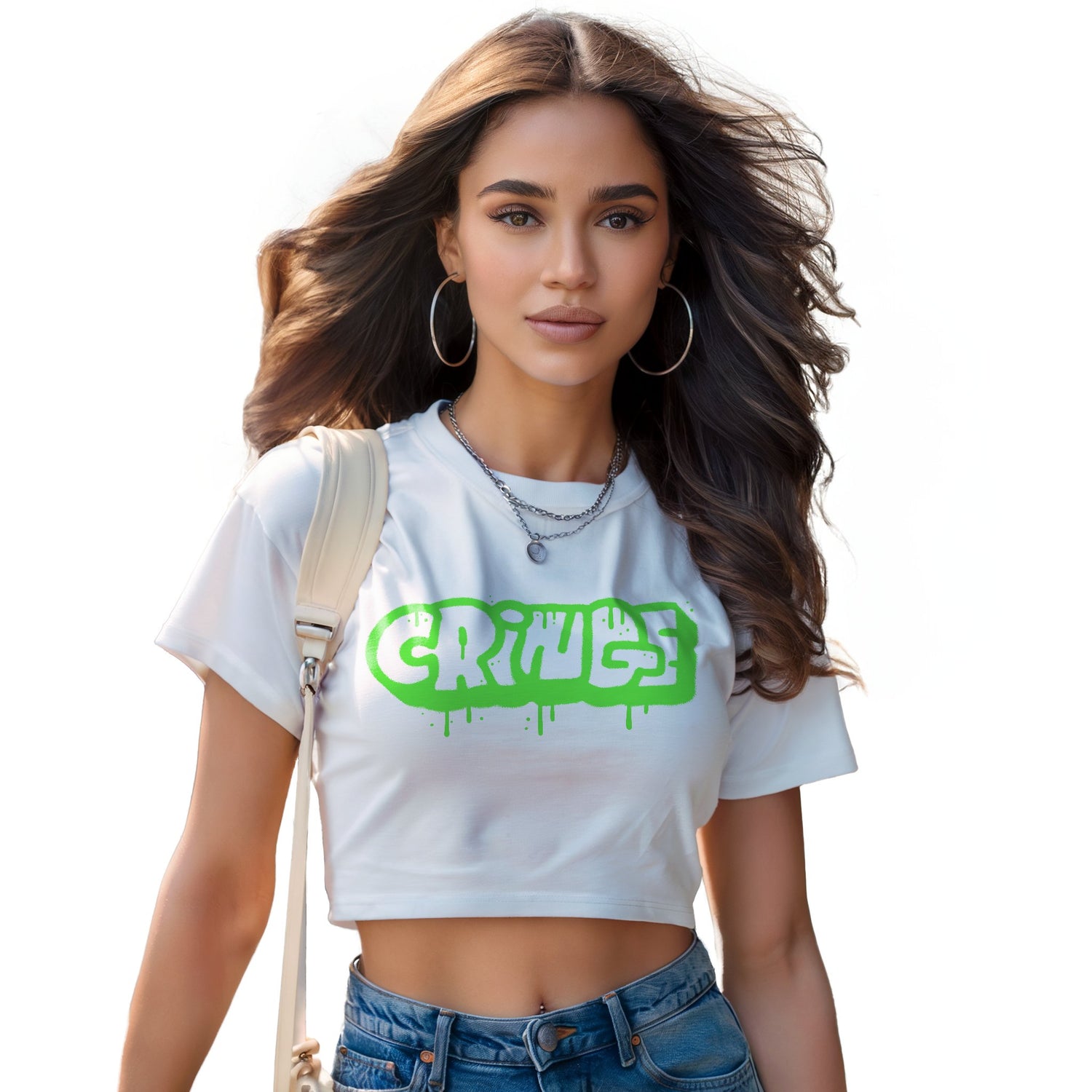 Damen Oversize Crop Top 