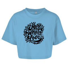 Damen Oversize Crop Top "Do more what you love" - Grafikmagie