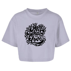 Damen Oversize Crop Top "Do more what you love" - Grafikmagie