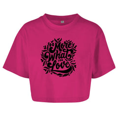 Damen Oversize Crop Top "Do more what you love" - Grafikmagie
