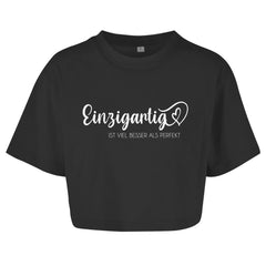 Damen Oversize Crop Top "Einzigartig" - Grafikmagie