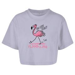 Damen Oversize Crop Top "Flamazing" - Grafikmagie