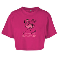 Damen Oversize Crop Top "Flamazing" - Grafikmagie