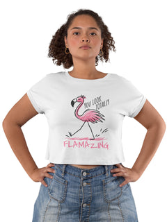 Damen Oversize Crop Top "Flamazing" - Grafikmagie