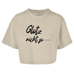 Damen Oversize Crop Top "Glotz nicht so" - Grafikmagie