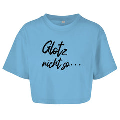 Damen Oversize Crop Top "Glotz nicht so" - Grafikmagie