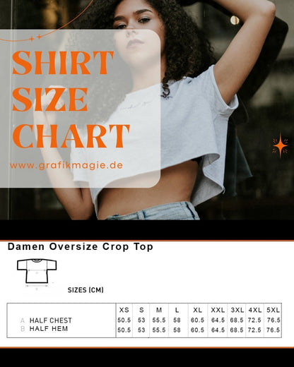 Damen Oversize Crop Top "Good Vibes" - Grafikmagie