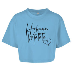 Damen Oversize Crop Top "Hakuna Matata" - Grafikmagie