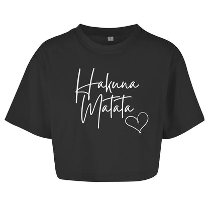 Damen Oversize Crop Top "Hakuna Matata" - Grafikmagie