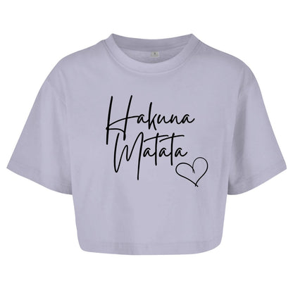 Damen Oversize Crop Top "Hakuna Matata" - Grafikmagie