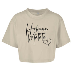Damen Oversize Crop Top "Hakuna Matata" - Grafikmagie