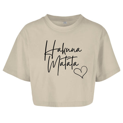 Damen Oversize Crop Top "Hakuna Matata" - Grafikmagie
