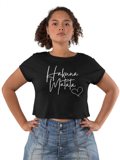 Damen Oversize Crop Top "Hakuna Matata" - Grafikmagie