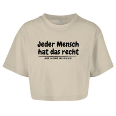 Damen Oversize Crop Top "Jeder hat das recht auf meine Meinung" - Grafikmagie