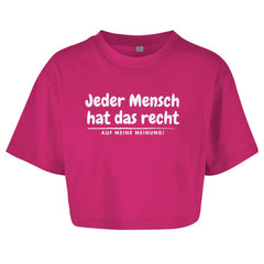 Damen Oversize Crop Top "Jeder hat das recht auf meine Meinung" - Grafikmagie