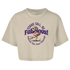 Damen Oversize Crop Top "Stand Tall, Be Fabulous" - Grafikmagie