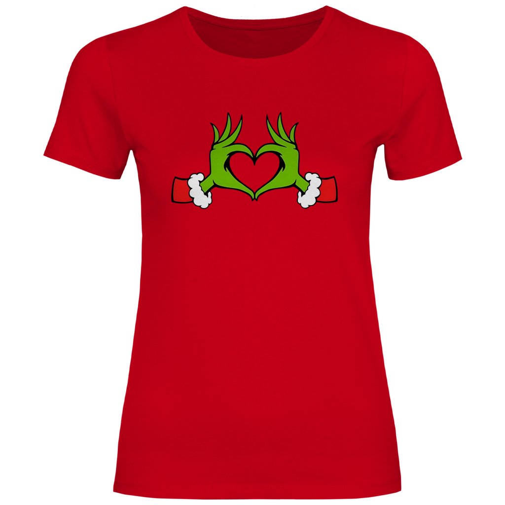 Damen T-Shirt "Grinch Herz" - Grafikmagie