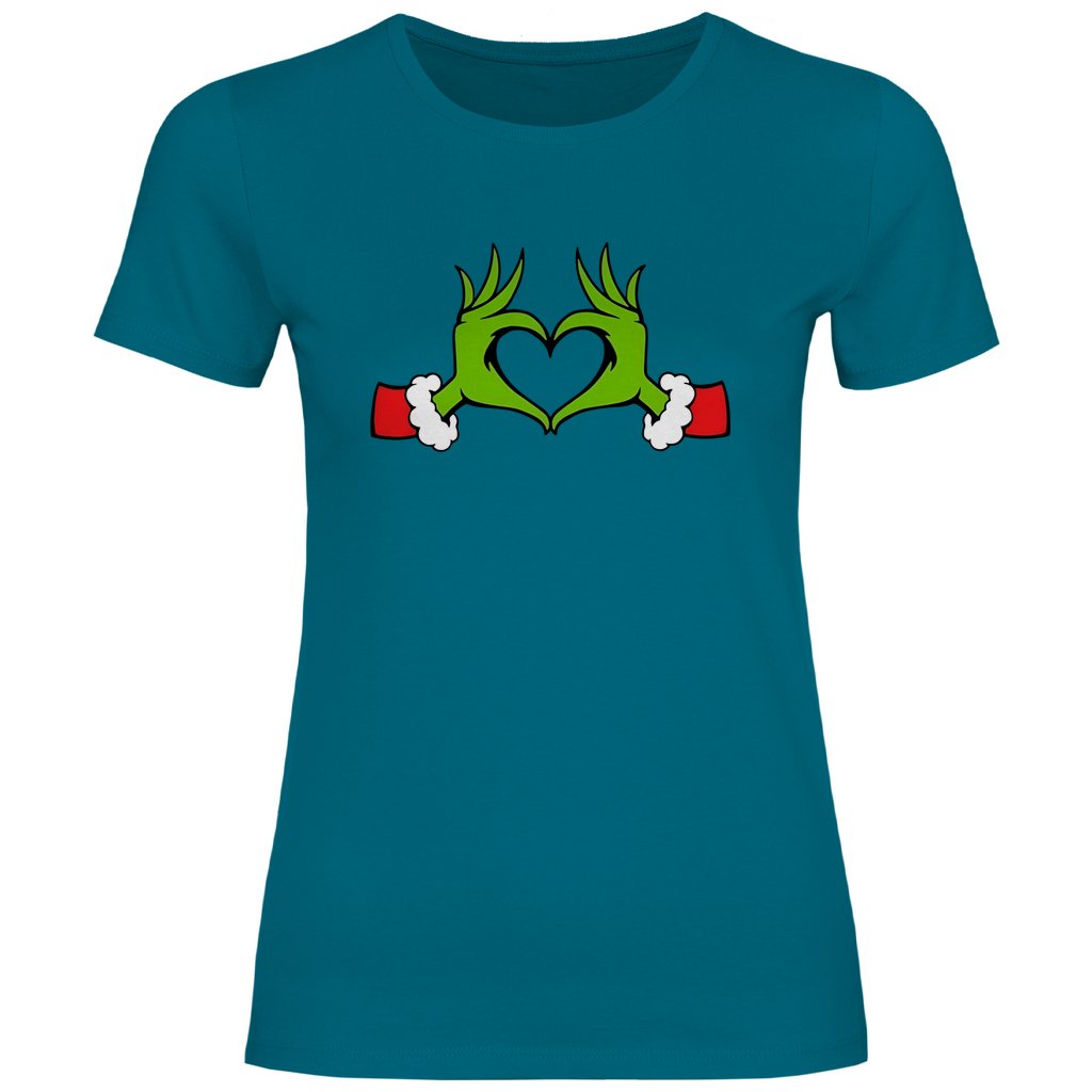 Damen T-Shirt "Grinch Herz" - Grafikmagie