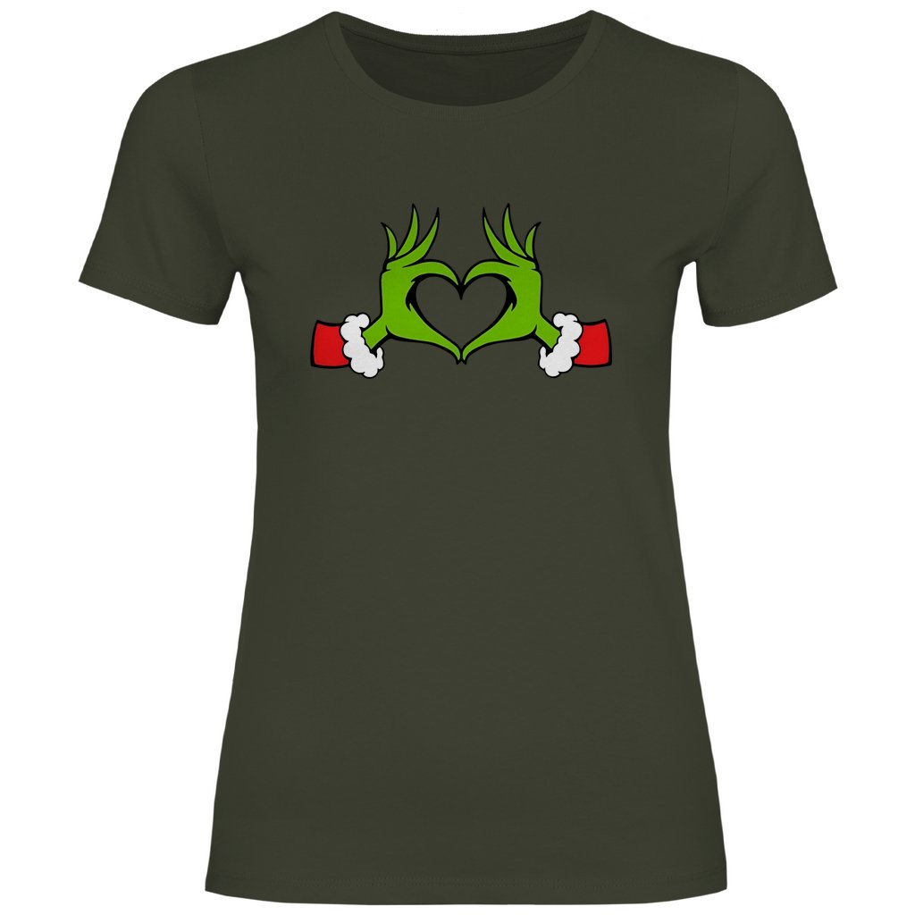 Damen T-Shirt "Grinch Herz" - Grafikmagie