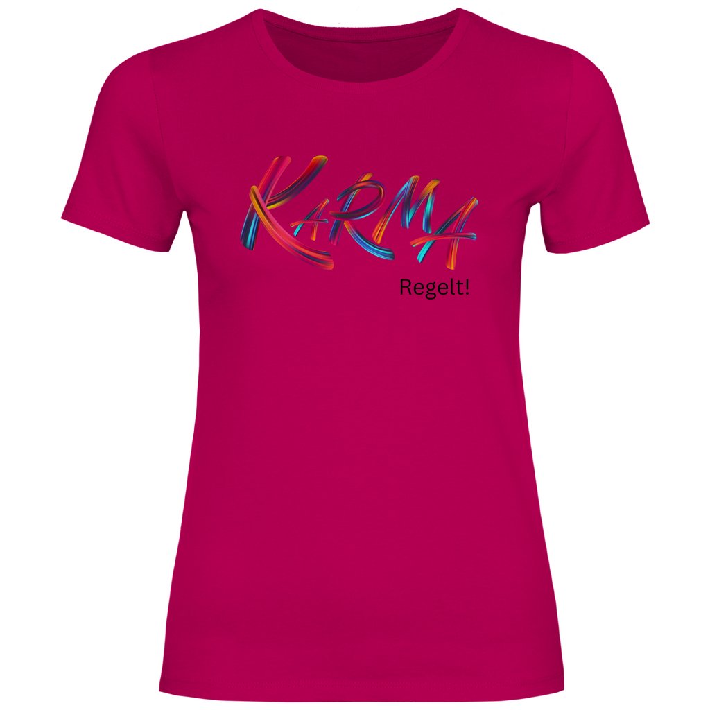 Damen T-Shirt "Karma Regelt" - Grafikmagie