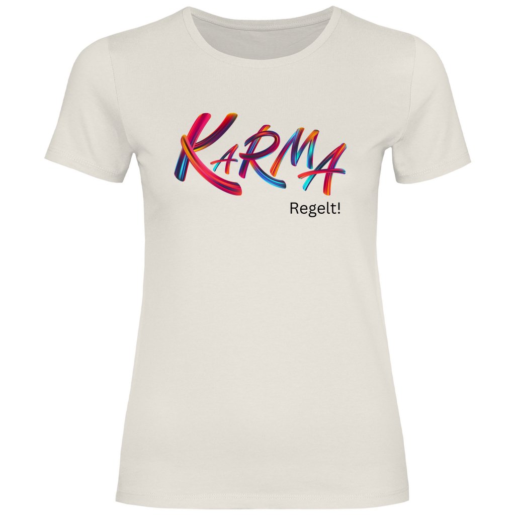 Damen T-Shirt "Karma Regelt" - Grafikmagie