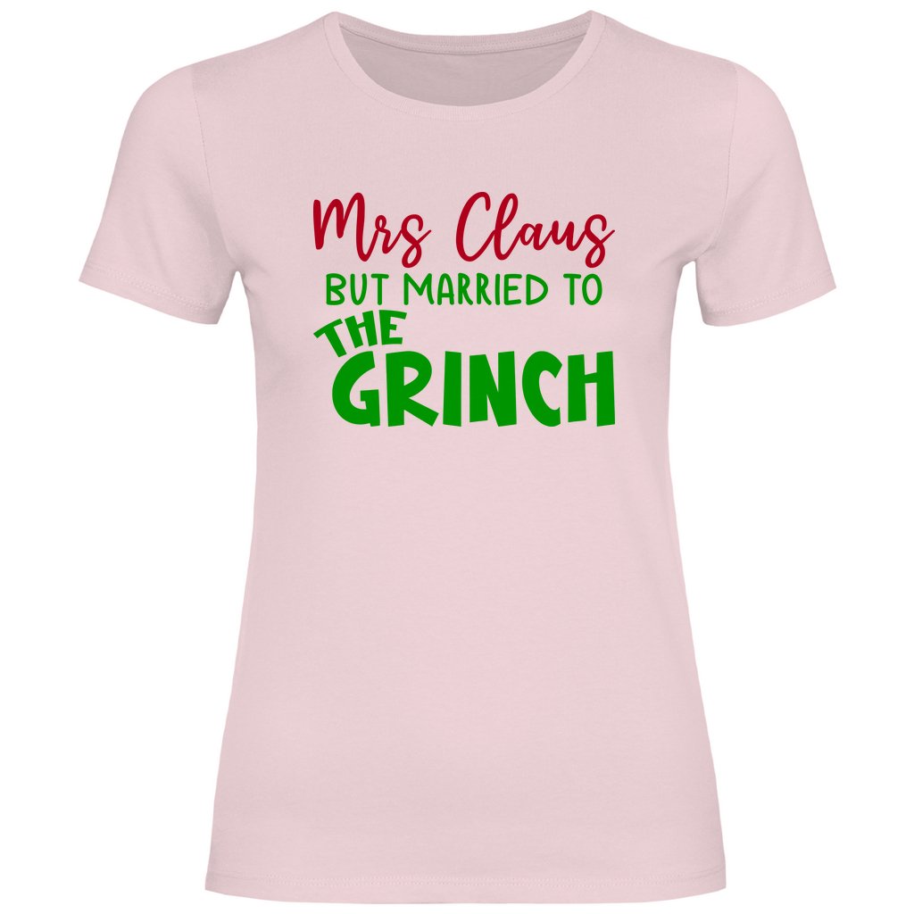 Damen T-Shirt "Mrs Clause but Married to the Grinch" - Grafikmagie