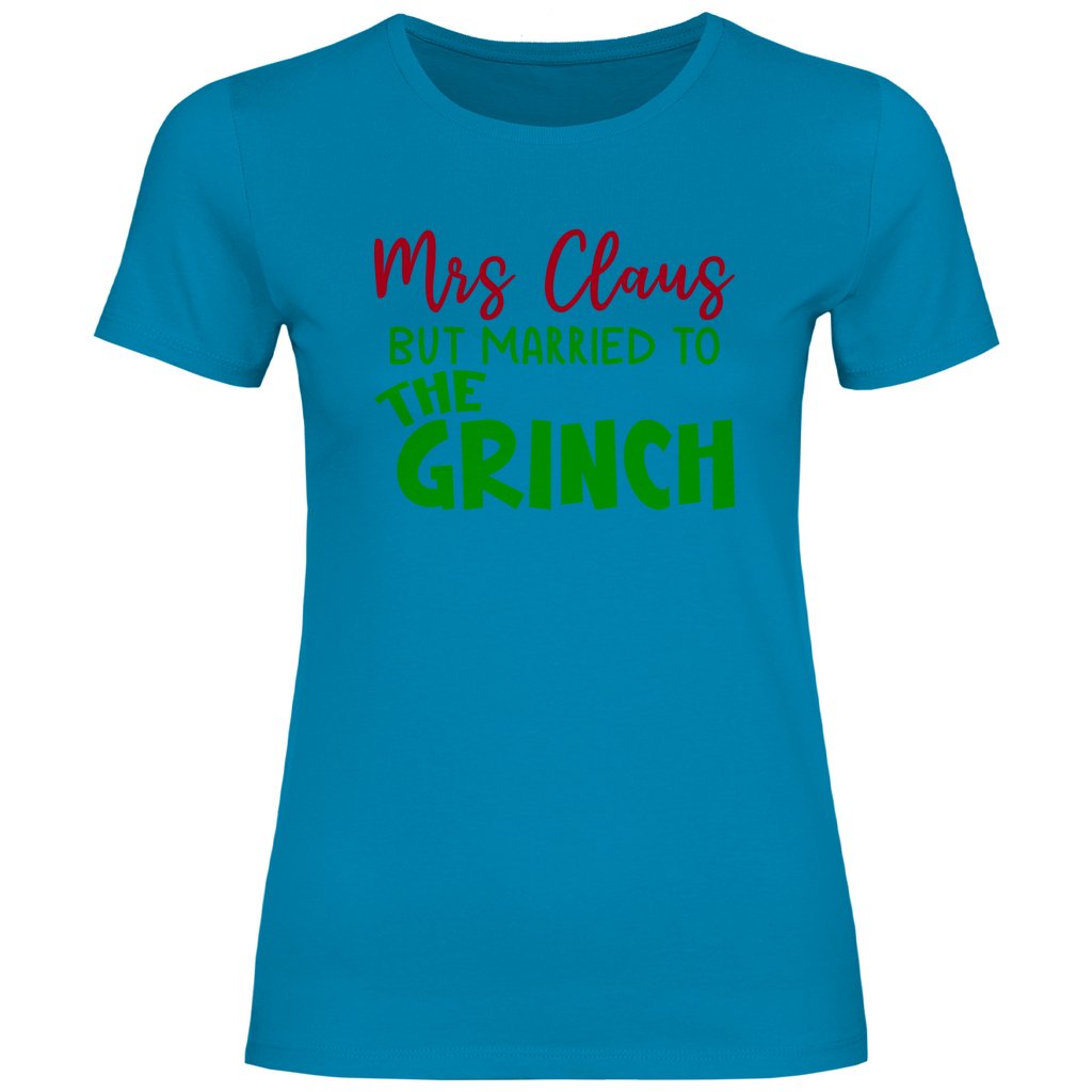 Damen T-Shirt "Mrs Clause but Married to the Grinch" - Grafikmagie