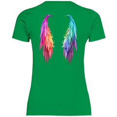 Damen T-Shirt "Regenbogen Flügel" - Grafikmagie