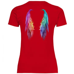 Damen T-Shirt "Regenbogen Flügel" - Grafikmagie