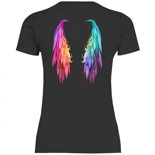 Damen T-Shirt "Regenbogen Flügel" - Grafikmagie