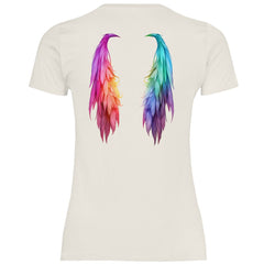 Damen T-Shirt "Regenbogen Flügel" - Grafikmagie