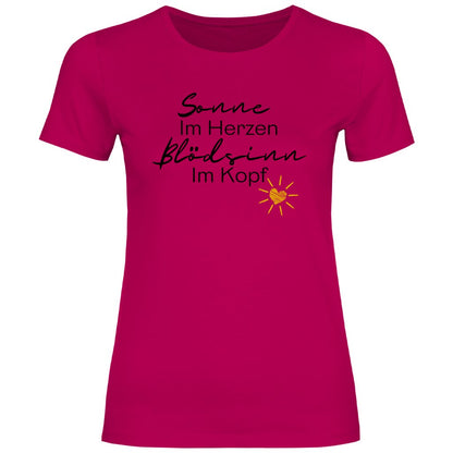 Damen T-Shirt "Sonne im Herzen, blödsinn im Kopf!" - Grafikmagie