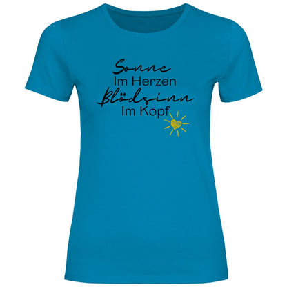 Damen T-Shirt "Sonne im Herzen, blödsinn im Kopf!" - Grafikmagie