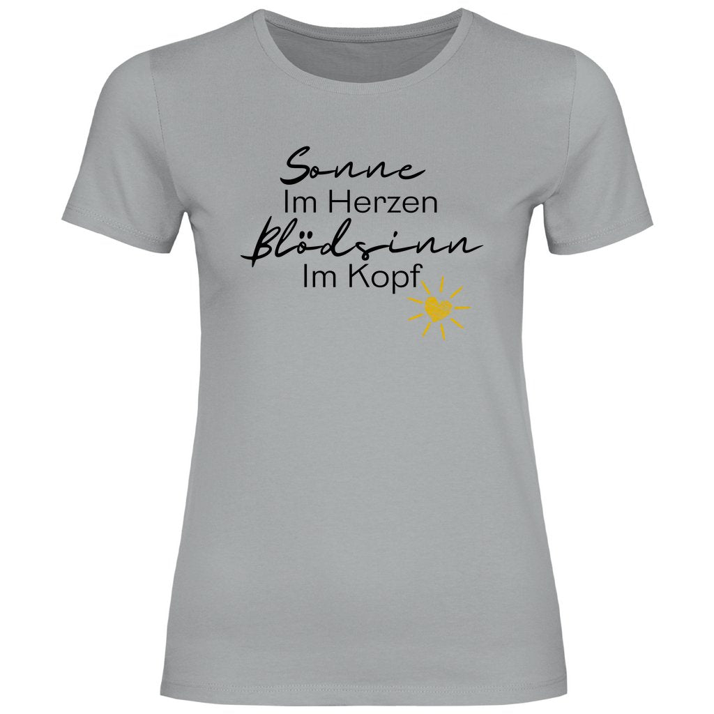 Damen T-Shirt "Sonne im Herzen, blödsinn im Kopf!" - Grafikmagie