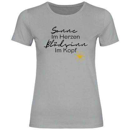 Damen T-Shirt "Sonne im Herzen, blödsinn im Kopf!" - Grafikmagie