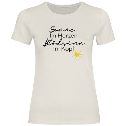 Damen T-Shirt "Sonne im Herzen, blödsinn im Kopf!" - Grafikmagie