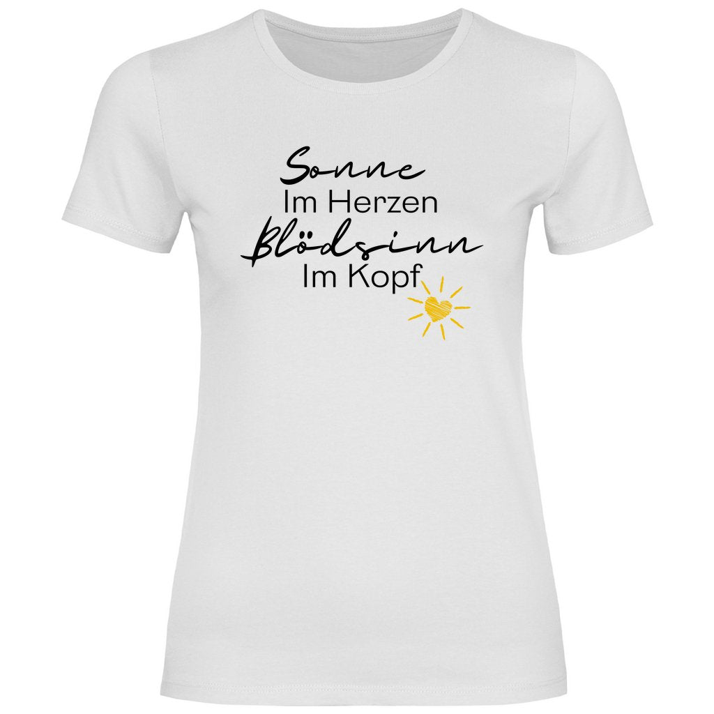 Damen T-Shirt "Sonne im Herzen, blödsinn im Kopf!" - Grafikmagie