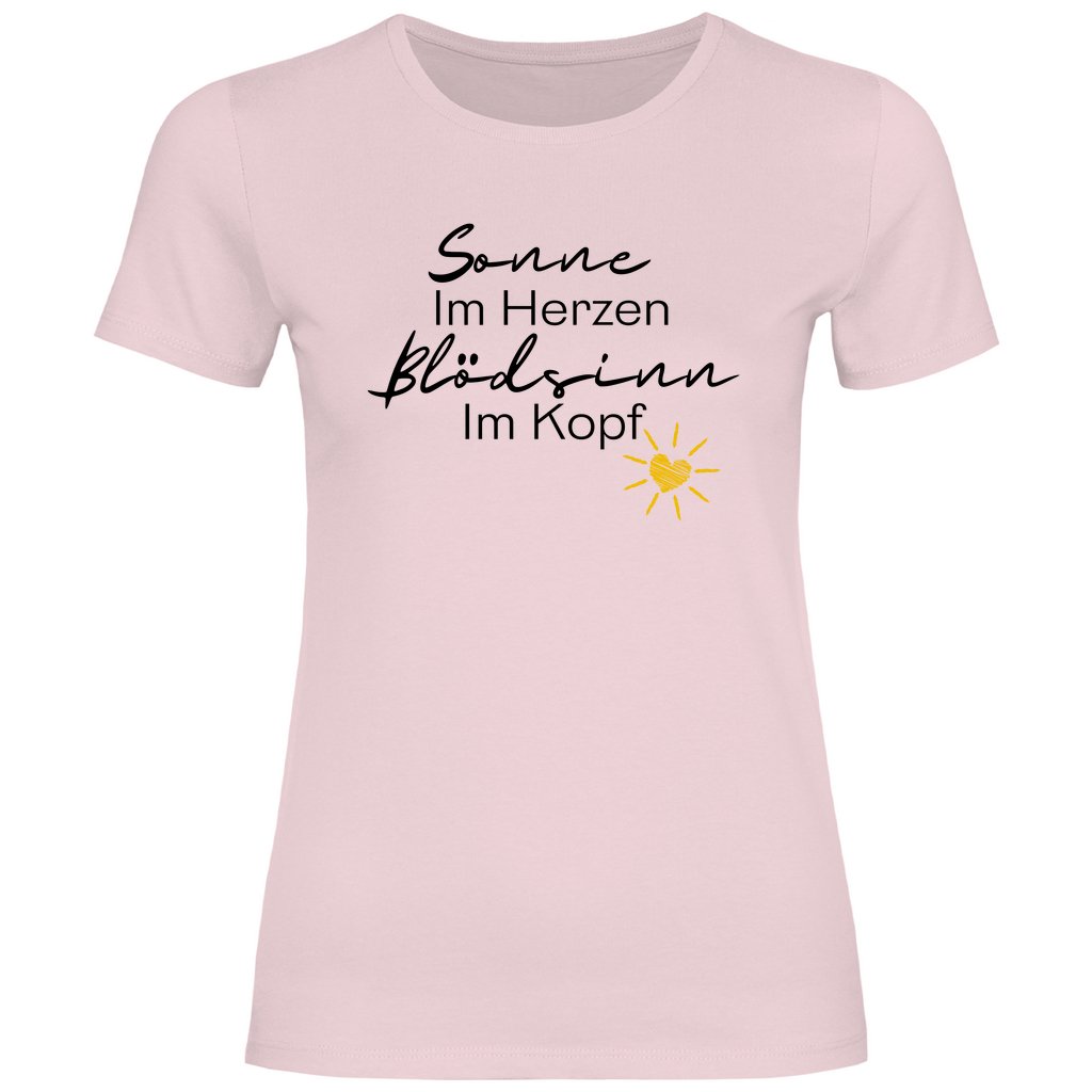 Damen T-Shirt "Sonne im Herzen, blödsinn im Kopf!" - Grafikmagie