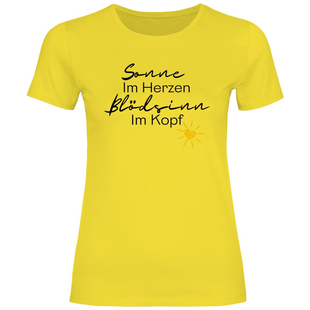 Damen T-Shirt "Sonne im Herzen, blödsinn im Kopf!" - Grafikmagie