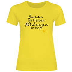 Damen T-Shirt "Sonne im Herzen, blödsinn im Kopf!" - Grafikmagie