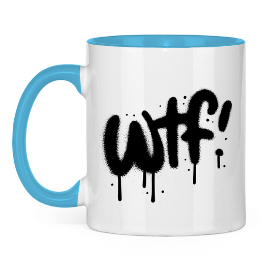 Tasse zweifarbig "WTF" - Grafikmagie